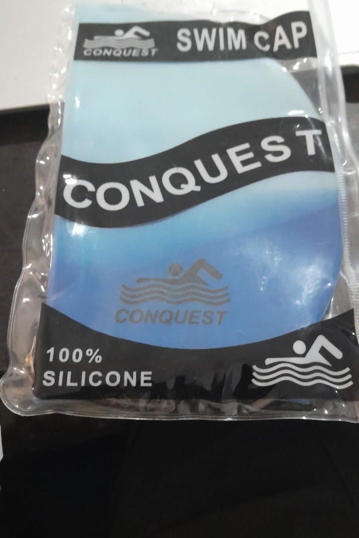 كونكويست كاب سباحه لحماية الشعر من الماء بتصميم أنيق مرن ومتين للاطفال والبالغين - كاب سباحه._ أدوات سباحه ـ اكسسوارات سباحه ـ العاب مائيه ـ مستلزمات سباحه - Image 1