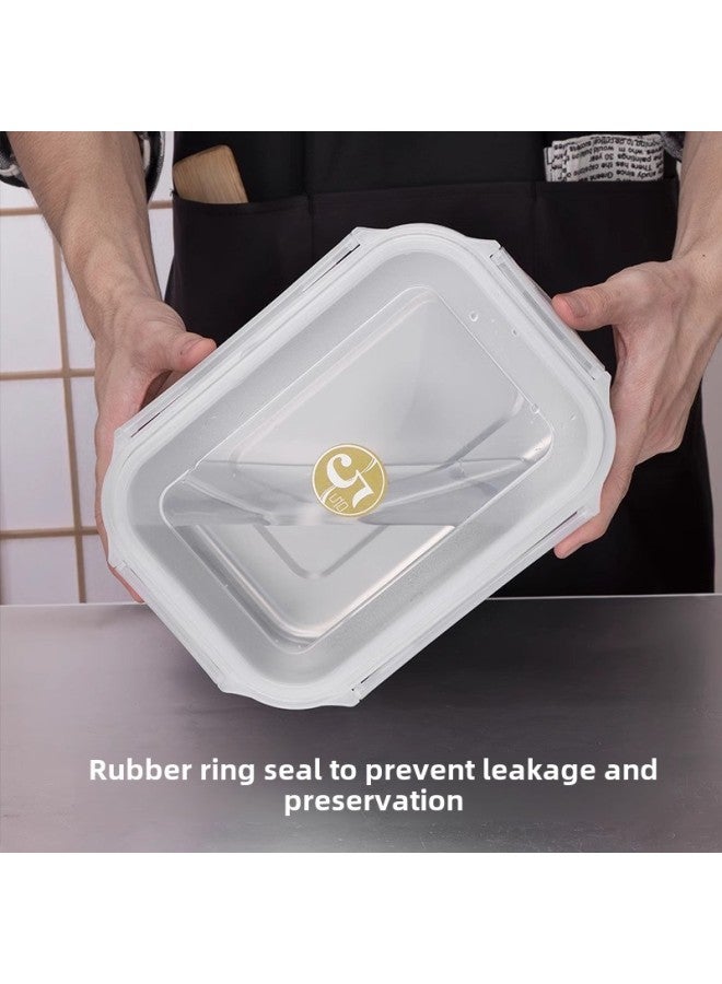 Stainless Steel Crisper Food Grade Stainless Steel Lunch Box Fruit Box Refrigerator Special Sealed Storage Box Household Commercial-Specifications:Steel Cover Of Body 1 (10L)  - Image 4