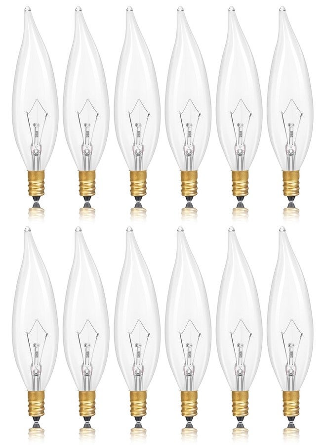 Potanro E12 Incandescent Light Bulbs 25Watt Warm White 2700K, 180 Lumens Candelabra Light Bulbs Decorative Dimmable Chandelier Light Bulbs for Ceiling Fan, Pendants (25W-12Pack) - Image 1