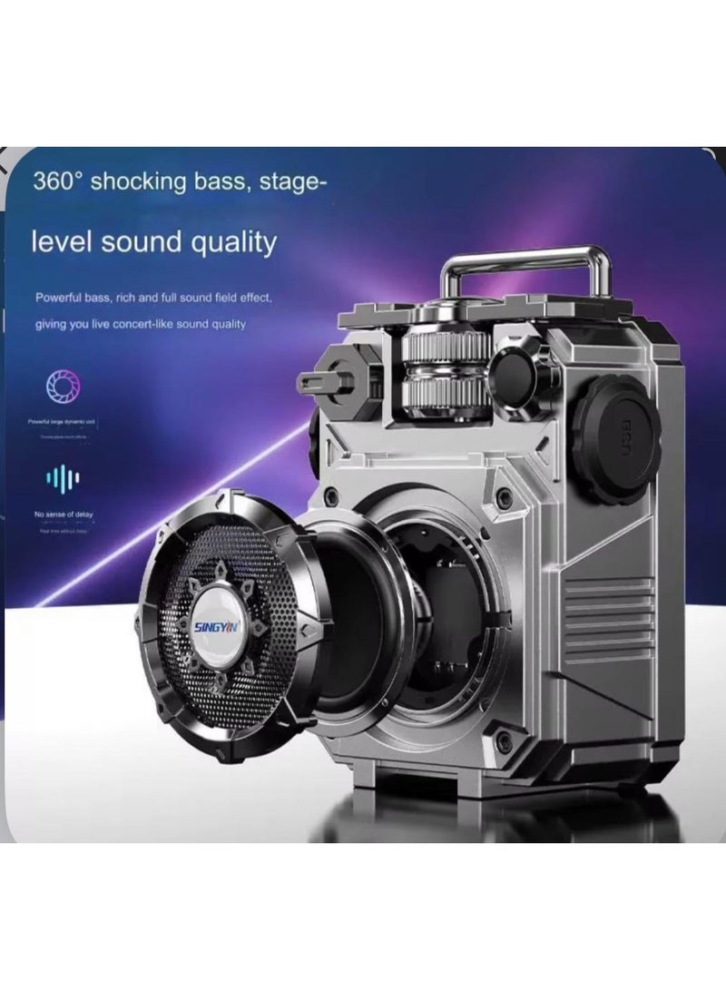 مكبر صوت بلوتوث لاسلكي SINGYN S3 v5.3، صوت ستيريو قوي 10 واط، بطارية قابلة للشحن 1500 مللي أمبير، شحن سريع من نوع C، مكبر صوت محمول في الهواء الطلق مع وقت تشغيل 5 ساعات و15 يوم من الانتظار - Image 3