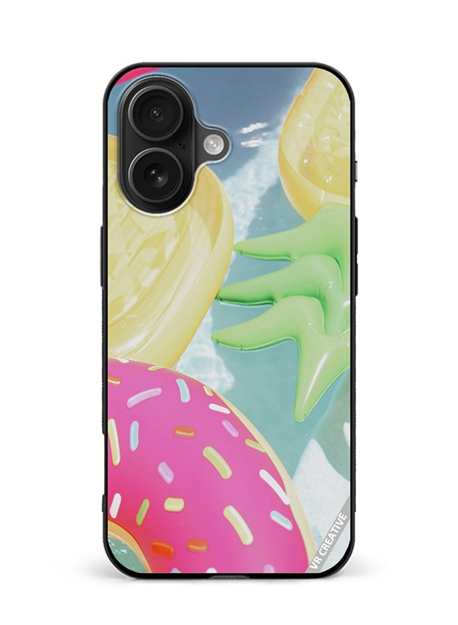 Protective Case Cover For Apple iPhone 16 Pool Fun Design Multicolour