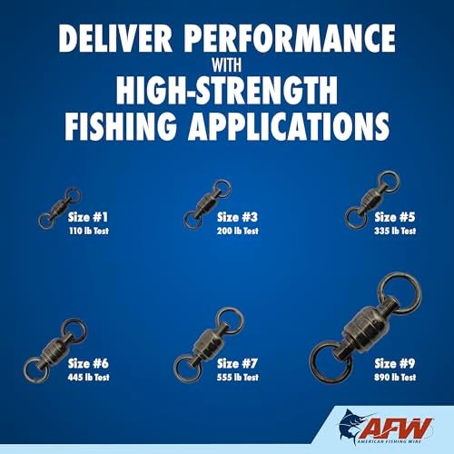 AFW Stainless Steel Ball Bearing Swivels with Double Welded Rings, Size #9, 890 lb Test,Gunmetal Black, 2 pc - Image 5