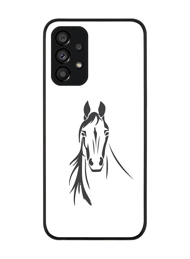 Rugged Black edge case for Samsung Galaxy A23 (LTE/4G) Slim fit Soft Case Flexible Rubber Edges Anti Drop TPU Gel Thin Cover - Arabian Stallion