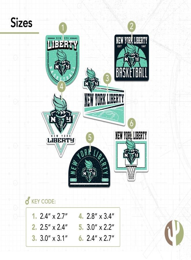 Desert Cactus New York Liberty Sticker WNBA Officially Licensed Sticker Vinyl Decal Laptop Water Bottle Car Scrapbook (Type 2-3) - Image 3