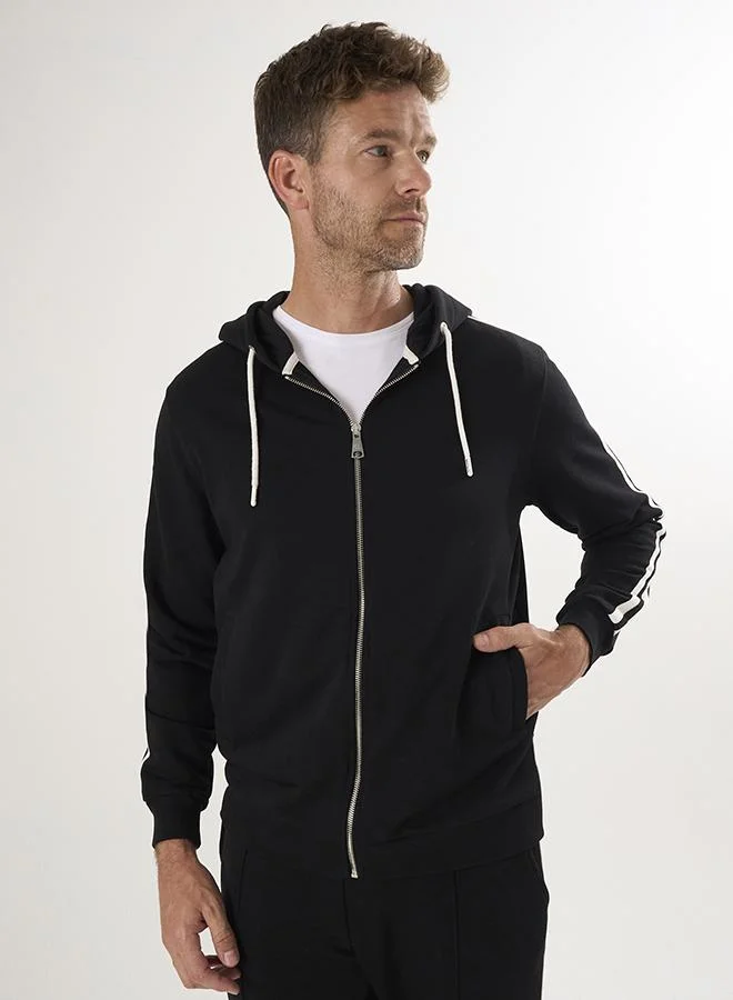 FELIX HARDY Black Full-Zip Hoody Sweatshirt for Men | Best Price UAE