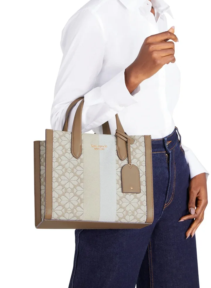 كيت سبيد Spade Flower Jacquard Stripe Manhattan Small Tote