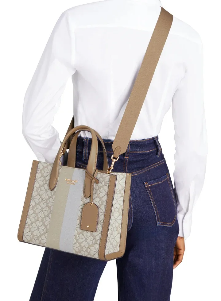 كيت سبيد Spade Flower Jacquard Stripe Manhattan Small Tote