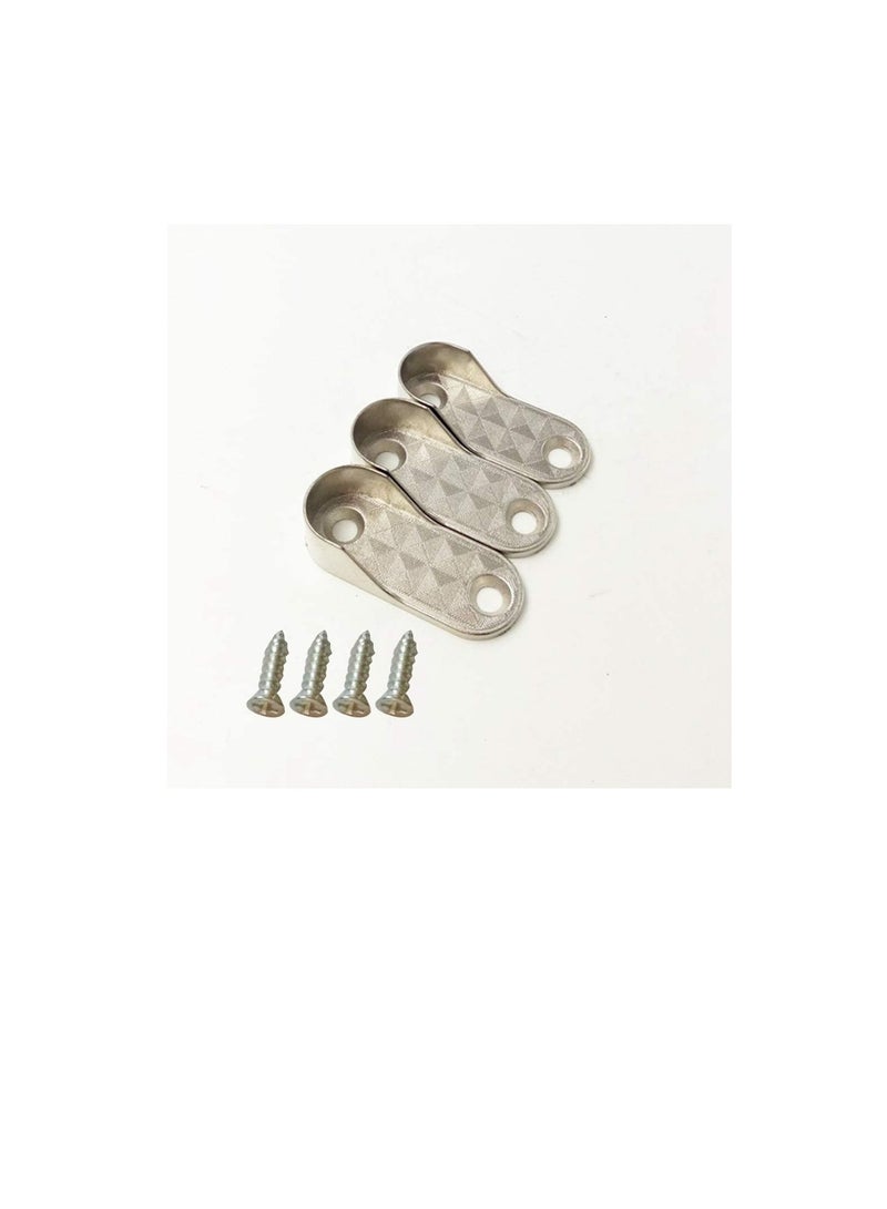 TOPBATHY 6Pcs Oval Closet Rod End Supports Furniture Hardware Accessories Wardrobe Tube Support Bracket Clothes Hanging Rod Holder (2Pcs Support and 4Pcs Screws)  - Image 3