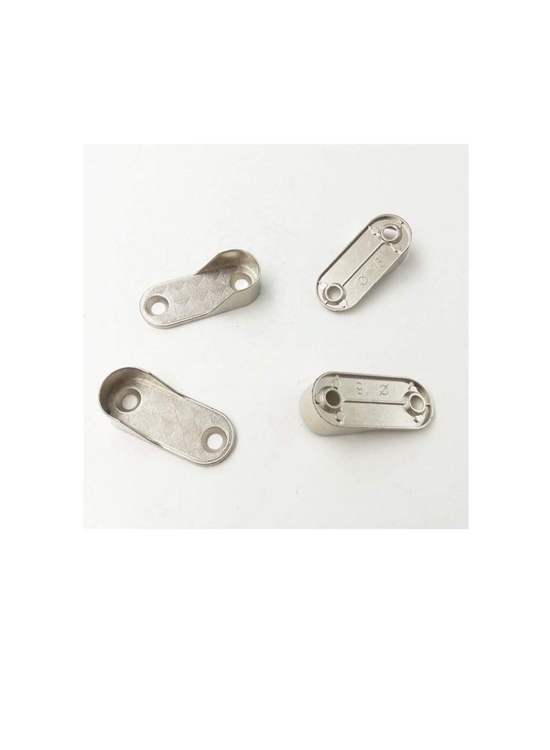 TOPBATHY 6Pcs Oval Closet Rod End Supports Furniture Hardware Accessories Wardrobe Tube Support Bracket Clothes Hanging Rod Holder (2Pcs Support and 4Pcs Screws)  - Image 2