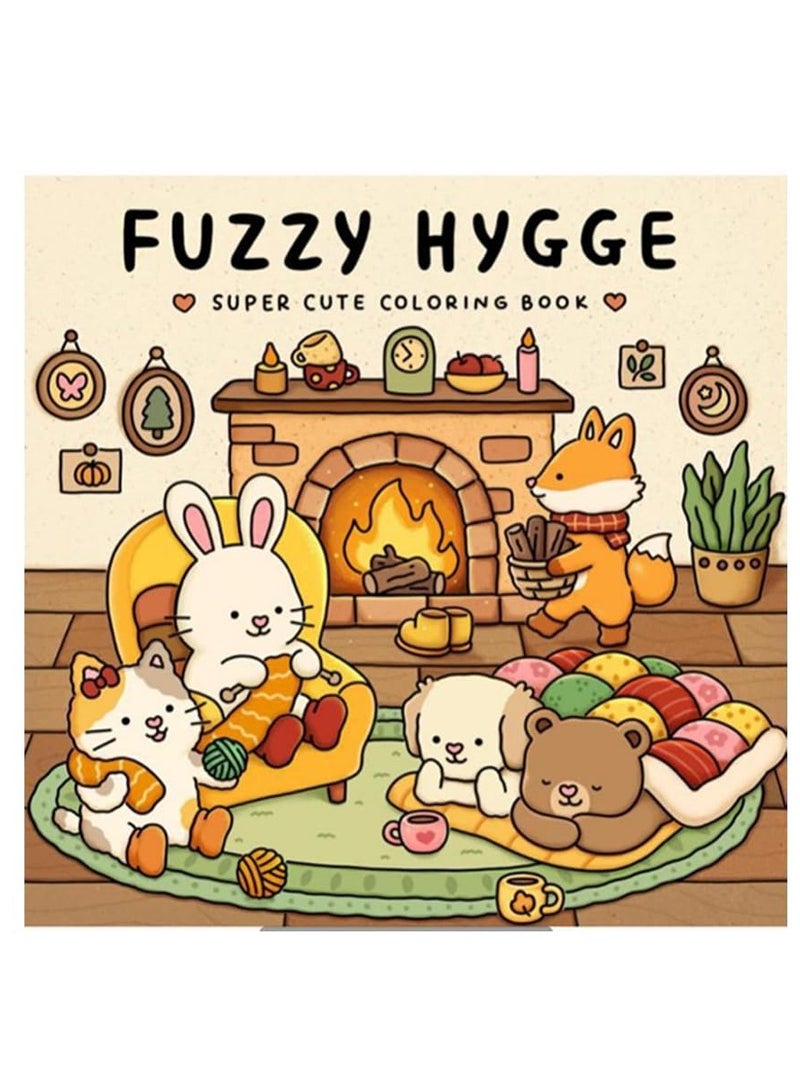 MOMOSO Little Corner Fuzzy Hygge Coloring Book For Adults & Teens Super Cute Designs Of Hygge-Inspired Spaces For Relaxation: A Cozy Escape Coloring Book With Cute Interiors  - Image 2