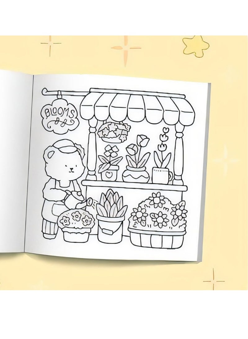 MOMOSO Little Corner Fuzzy Hygge Coloring Book For Adults & Teens Super Cute Designs Of Hygge-Inspired Spaces For Relaxation: A Cozy Escape Coloring Book With Cute Interiors  - Image 5