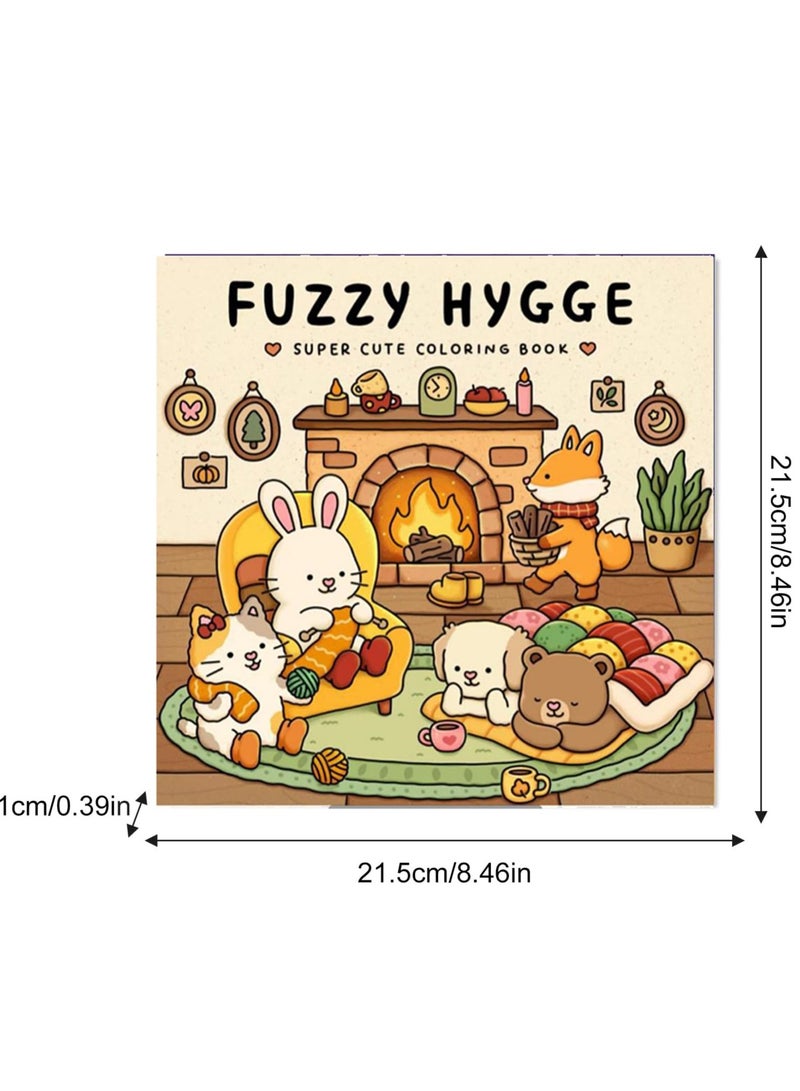 MOMOSO Little Corner Fuzzy Hygge Coloring Book For Adults & Teens Super Cute Designs Of Hygge-Inspired Spaces For Relaxation: A Cozy Escape Coloring Book With Cute Interiors  - Image 4