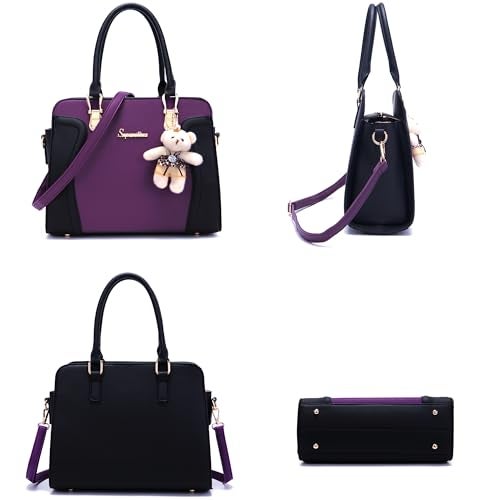 Soperwillton Purses for Women Crossbody Shoulder Handbags Top Handle Satchel Tote Bag Wallet Set 3pcs - Image 3