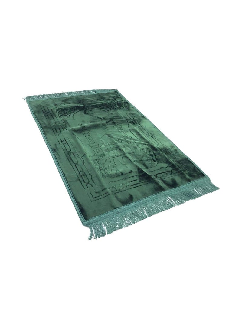 عام سجادة صلاة مخملية مزودة بمثبتات مطاطية حجم كبير- 80x120 سم - Image 2