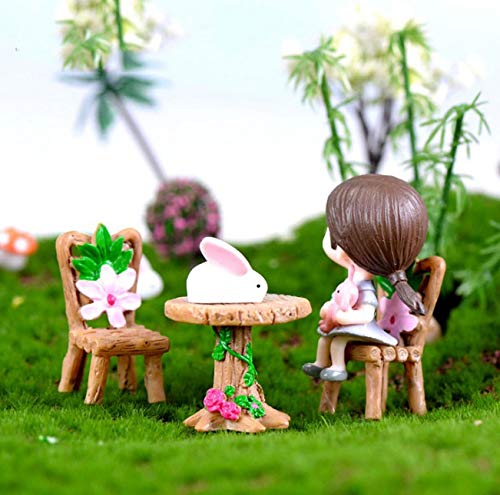 Skylofts Table Chair Set with Small Forest Display Showpiece Home Decor Garden Decor Miniatures Landscape Decorations - Image 5
