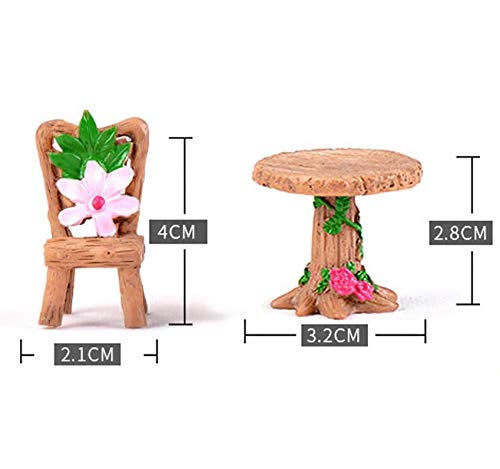 Skylofts Table Chair Set with Small Forest Display Showpiece Home Decor Garden Decor Miniatures Landscape Decorations - Image 2