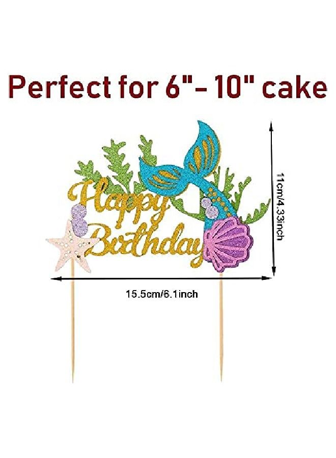 ThePartyPopper Mermaid Happy Birthday Cake Topper  - Image 3