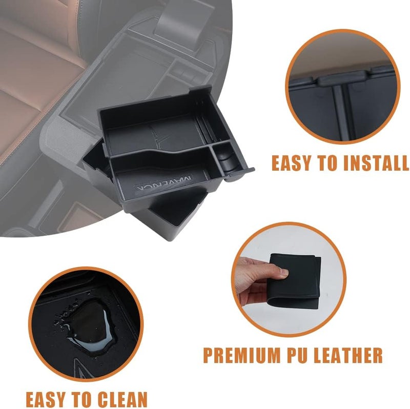 TripleAliners Console Organizer for 2022-2023 Ford Maverick - Leather Black - Image 4