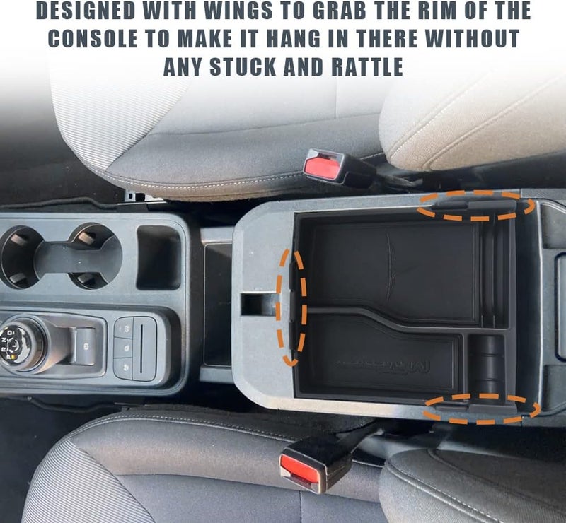 TripleAliners Console Organizer for 2022-2023 Ford Maverick - Leather Black - Image 5