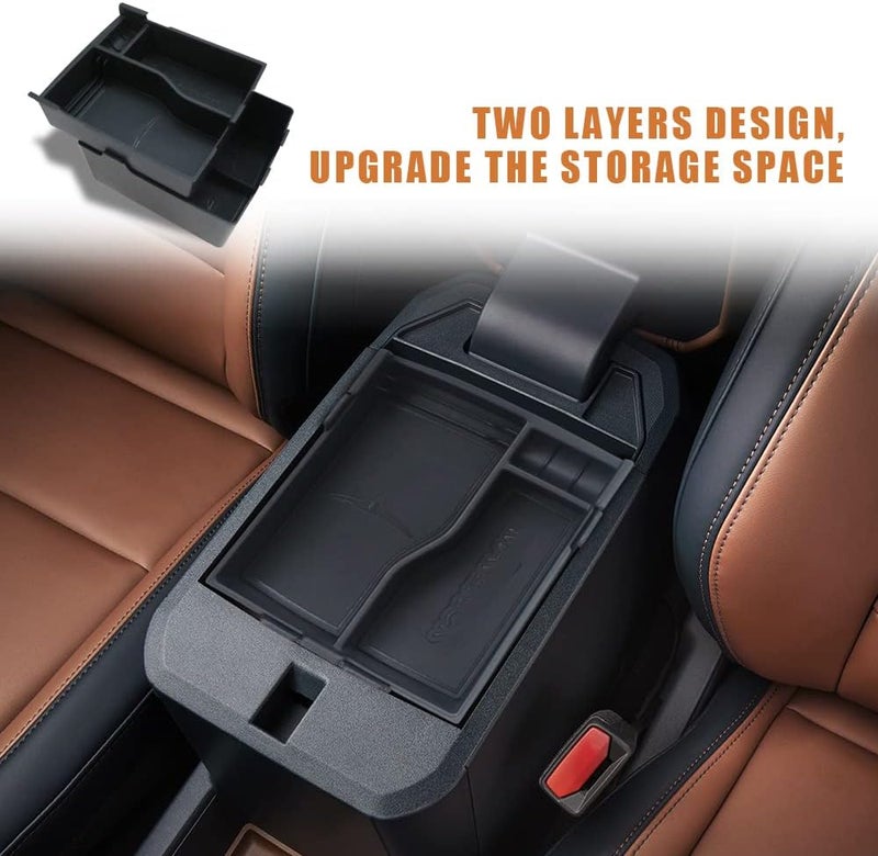 TripleAliners Console Organizer for 2022-2023 Ford Maverick - Leather Black - Image 2
