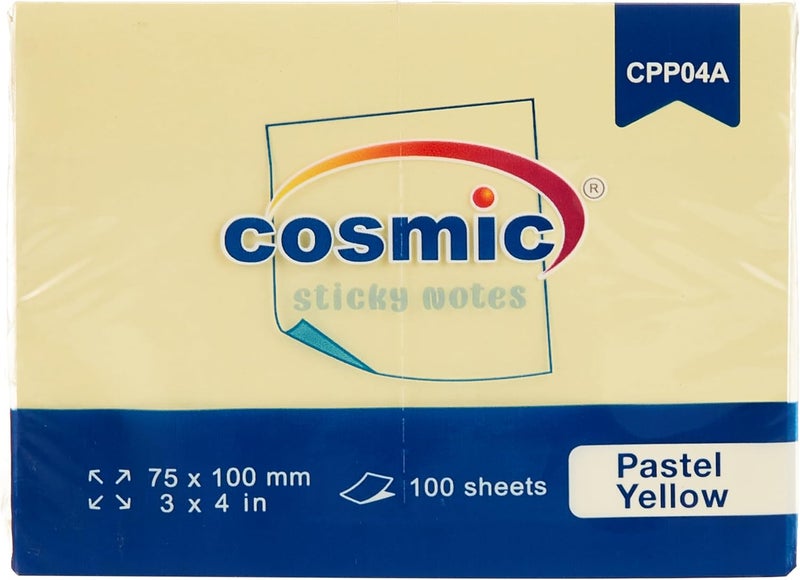 Cosmic CPP04A Sticky Notes 100 Sheets, 3 x 4-Inch Size, Yellow - Image 2