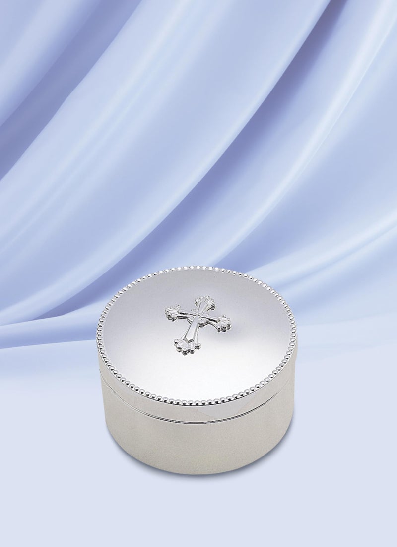 Reed & Barton Abbey Cross Silverplate Keepsake Box, 0.85 LB, Metallic - Image 2