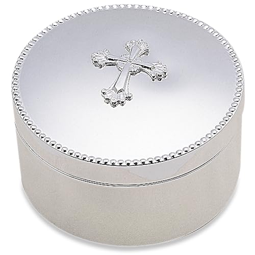 Reed & Barton Abbey Cross Silverplate Keepsake Box, 0.85 LB, Metallic - Image 1