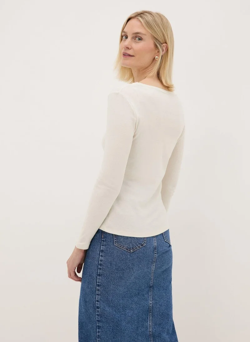 Matalan Cream Long Sleeve T Shirt