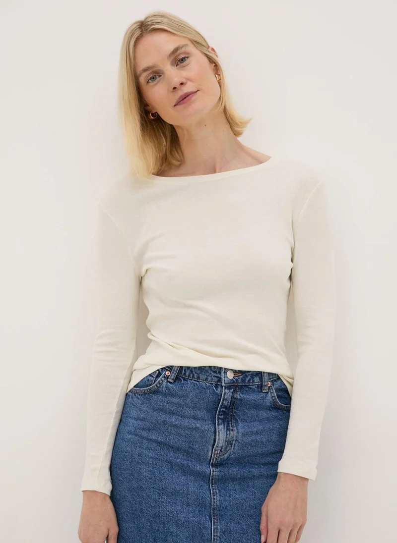Matalan Cream Long Sleeve T Shirt