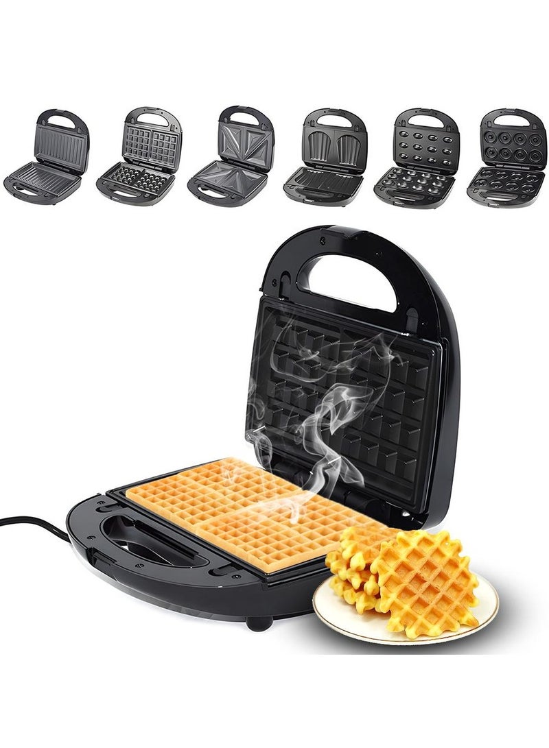 6-in-1 Breakfast Maker:,Sandwich, Waffle, Shell Cake Machine ,Electric Cake Stall & Nut Roaster ,Multifunctional Kitchen Appliance  - Image 1