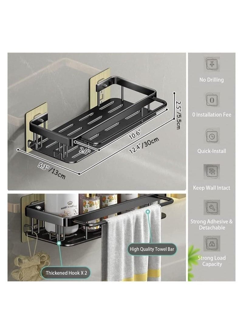 حامل دش لاصق، عبوتان من رف منظم الدش بدون حفر، رف سلة دش الحمام المقاوم للصدأ والماء مع خطافات للحمام والمطبخ (أسود) - pzsku/Z8886D65FC9D3CE8C61EDZ/45/_/1671688218/d739e37a-4473-40c5-a47b-cbbc58e407e9