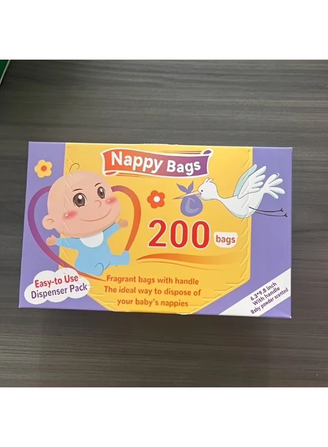 أكياس التخلص من الحفاضات البنفسجية 100 قطعة سميكة محمولة مقاومة للروائح قابلة للغسل اليدوي - Image 2