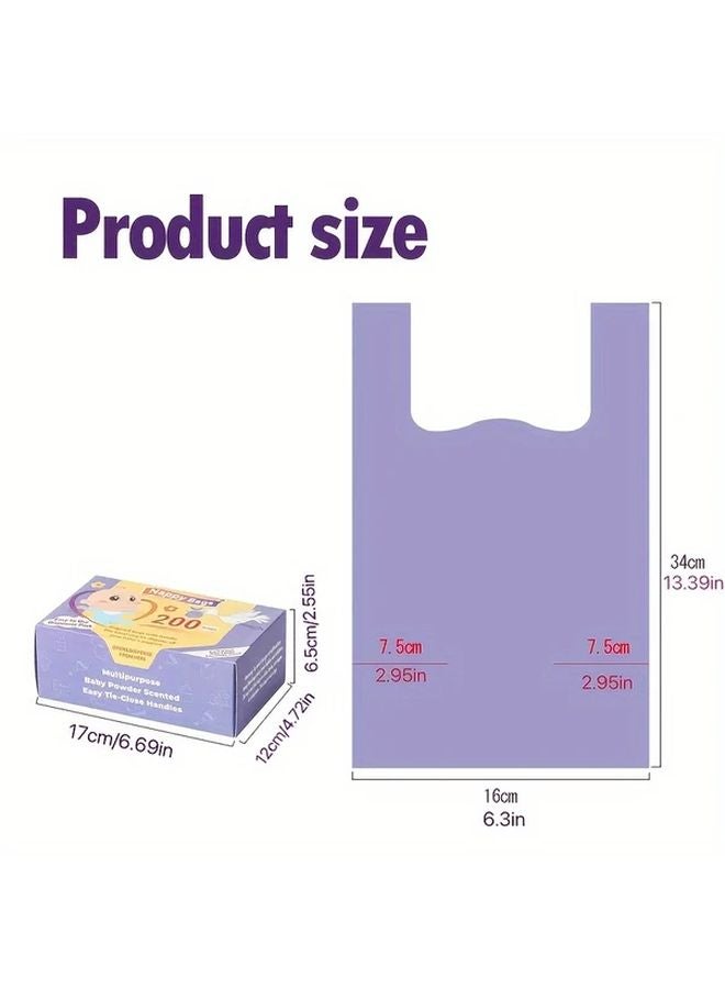 أكياس التخلص من الحفاضات البنفسجية 100 قطعة سميكة محمولة مقاومة للروائح قابلة للغسل اليدوي - Image 4