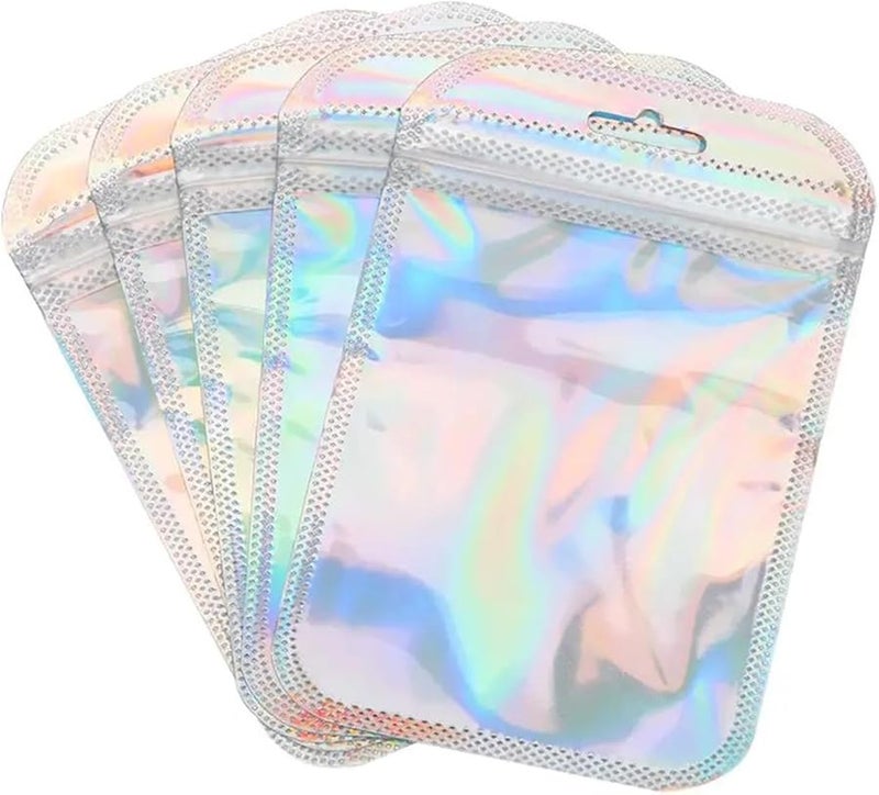 Holographic Jewelry Display Bags 7cm 11cm Thicken Resealable OPP Zip Lock Pouches 200pcs - Image 1