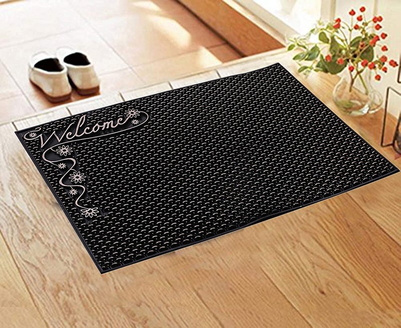 A CUBE LUXURY SOLUTIONS Sampraya Creation Anti Skid Shieldfab Rubber Coir Molded Rug Door mats Entry Way Rug for Indoor and Covered Door Entrance 40 x 60 cm Brown  - Image 5