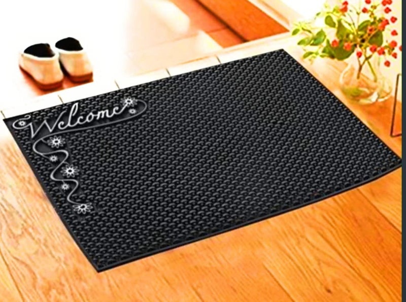 A CUBE LUXURY SOLUTIONS Sampraya Creation Anti Skid Shieldfab Rubber Coir Molded Rug Door mats Entry Way Rug for Indoor and Covered Door Entrance 40 x 60 cm Brown  - Image 4