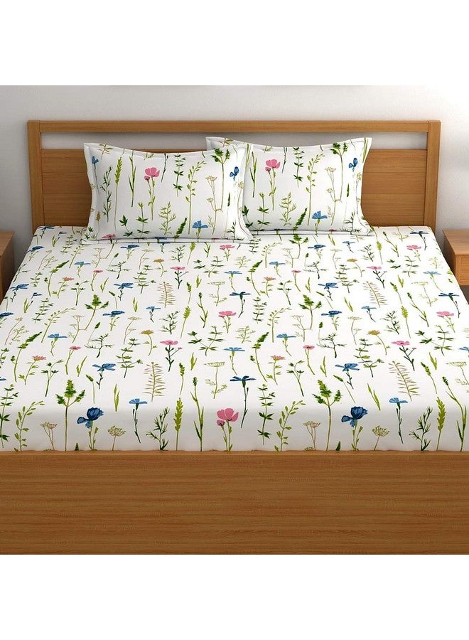 Home Ecstasy ملايات سرير كينج من هوم إكستاسي 100% قطن مع 2 غطاء وسادة، ملايات قطن مزخرفة زرقاء 140tc لسرير كينج (9 قدم × 9 قدم) - Image 2