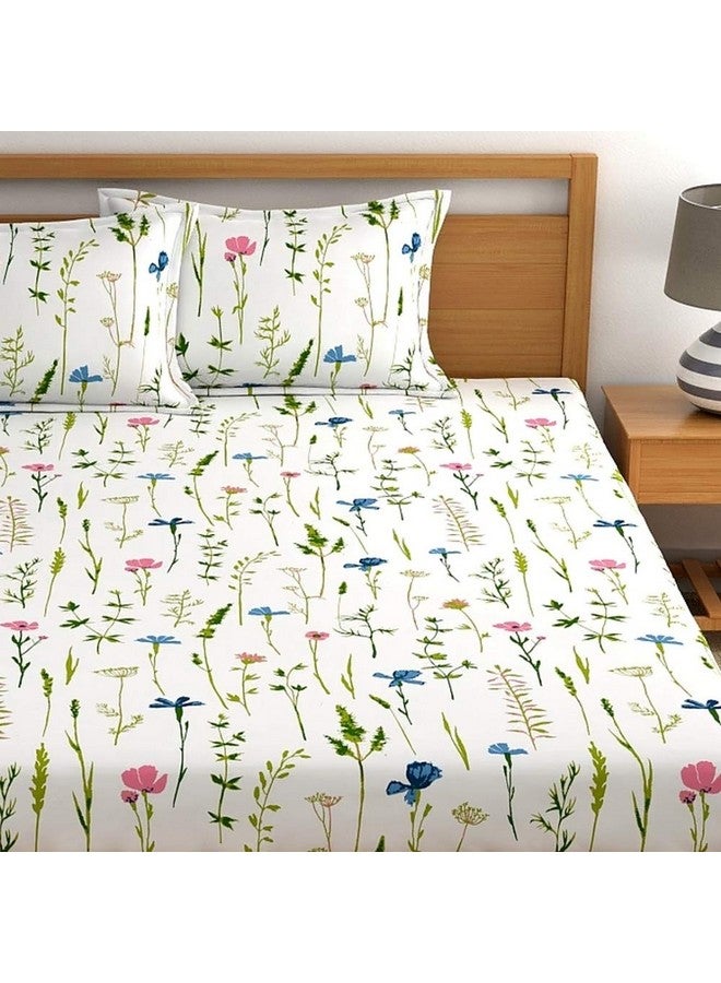 Home Ecstasy ملايات سرير كينج من هوم إكستاسي 100% قطن مع 2 غطاء وسادة، ملايات قطن مزخرفة زرقاء 140tc لسرير كينج (9 قدم × 9 قدم) - Image 3