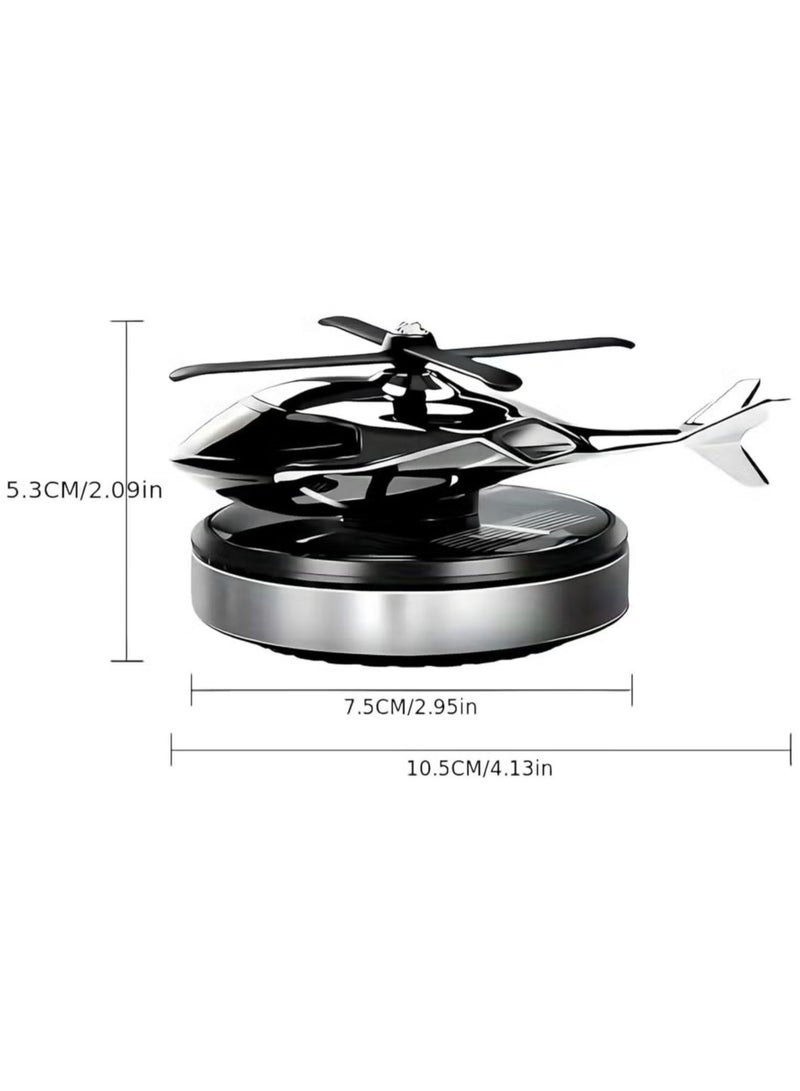 JAJEEK Solar-Powered Helicopter Car Air Freshener – Rotating Aromatherapy Diffuser, Aviation Alloy Design, Eco-Friendly and Efficient for Fresh Air in Car and Home (Silver) - Image 2