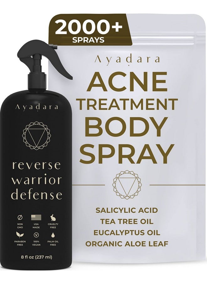 AYADARA - Acne Treatment Body Spray, 8 Fl Oz, Cystic Back Acne Treatment Spray With Salicylic Acid, Tea Tree Chest, Butt And Body Acne Spray For Hormonal Acne, Bacne Treatment For Teens Adults, 2000 Sprays - Image 1