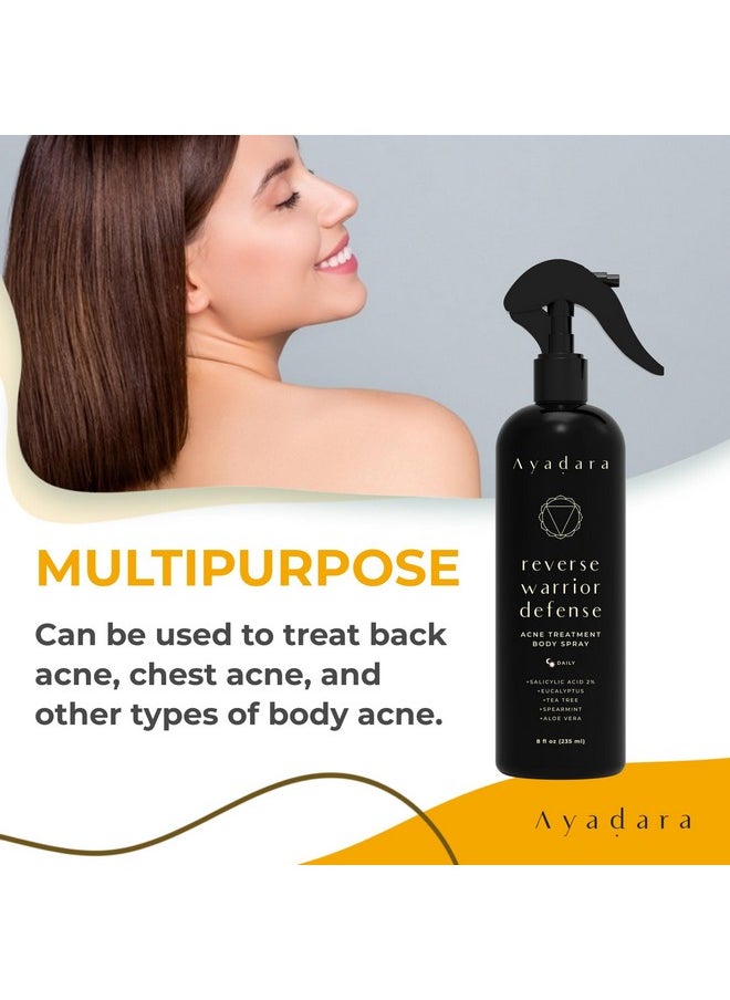 AYADARA - Acne Treatment Body Spray, 8 Fl Oz, Cystic Back Acne Treatment Spray With Salicylic Acid, Tea Tree Chest, Butt And Body Acne Spray For Hormonal Acne, Bacne Treatment For Teens Adults, 2000 Sprays - Image 1