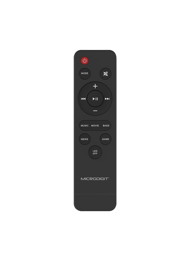 Microdigit - Premium 20W Soundbar Speaker With RGB Light & 1800 mAh long battary Black - Image 1