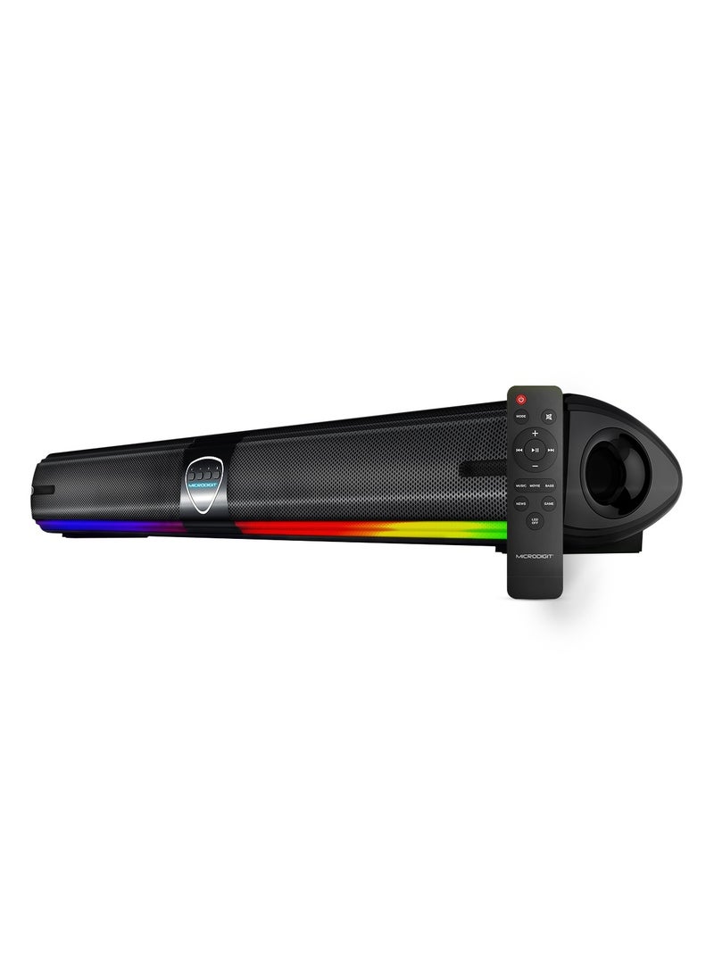 Microdigit - Premium 20W Soundbar Speaker With RGB Light & 1800 mAh long battary Black - Image 1