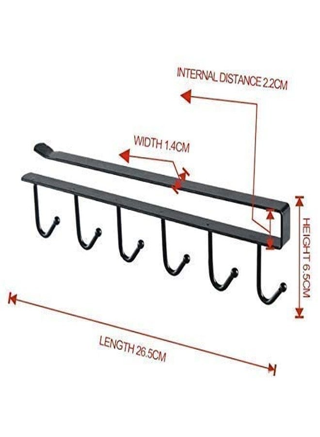 PARVY Kitchen Cupboard Organizers and Storage | Cabinet Hooks | Mug Hangers Under Shelf | Mug Organizer for Cabinet | Metal 6 Hooks Hanger for Kitchen, Bathroom, Office, Storage Room, (1Pcs) - Image 2