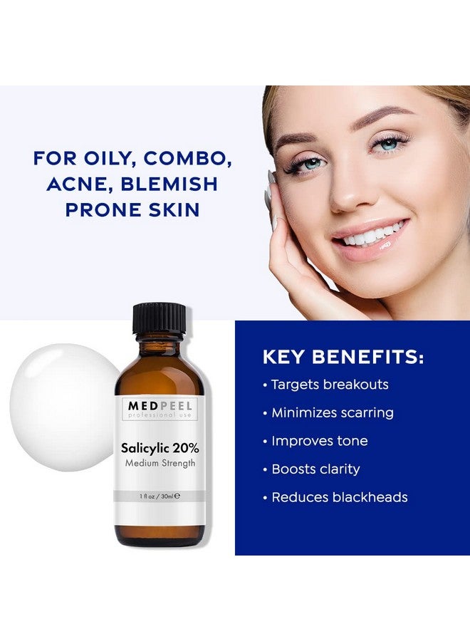 MedPeel Salicylic Acid 20% Essential Peel Kit, Includes Peel, Prep, Neutralizer, Medium Strength Professional Grade Chemical Face Peel for all Skin Tones, 1oz/30ml (Kit of 3) - Image 4