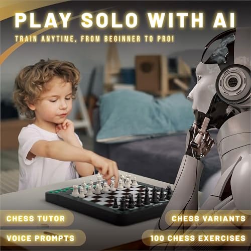 iCore Electronic Chess Set Pro Black : Voice Guide, 30 Levels, 100 Teaching Exercises, Learning Mode for All Ages - Image 5
