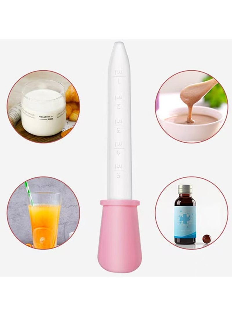 4 قطعة 5ml الطفل بالقطارة الجرعات جهاز طب الأطفال سيليكون ماصة الغذاء السائل بالقطارة - Image 4