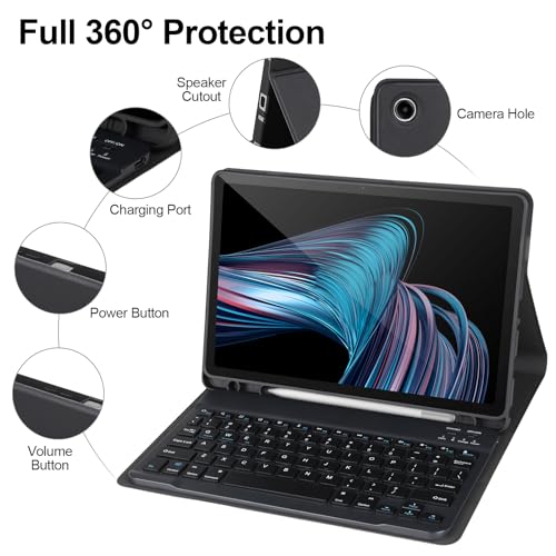 APHBZGE Keyboard Case for Samsung Galaxy Tab A9+/Plus 11’’ 2023(SM-X210/X216/X218),Case with Keyboard for Samsung Tab A9+ with S Pen Holder,Detachable Bluetooth Keyboard for Samsung A9 +Auto Wake/Sleep,Black - Image 4