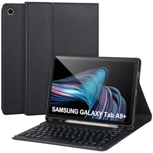 APHBZGE Keyboard Case for Samsung Galaxy Tab A9+/Plus 11’’ 2023(SM-X210/X216/X218),Case with Keyboard for Samsung Tab A9+ with S Pen Holder,Detachable Bluetooth Keyboard for Samsung A9 +Auto Wake/Sleep,Black - Image 1