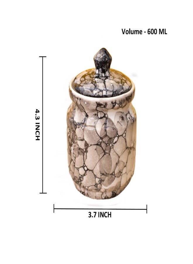 Kunhar Ceramic Jars Set of 2 (600ML Each) – Handcrafted Multipurpose Barni with Lid for Pickle, Chutney, Spices, Salt, Sugar – Kitchen Storage Containers, Black Luster - Image 2